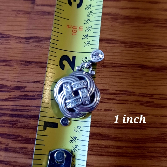 BRIGHTON Celtic Knot Silver and Crystal Drop Earrings - Picture 3 of 3